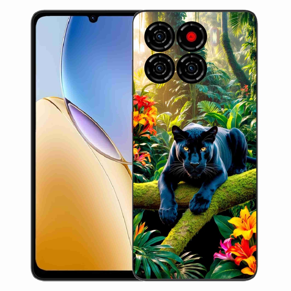 Gelový kryt mmCase na ZTE Blade A56 - černý panter v džungli