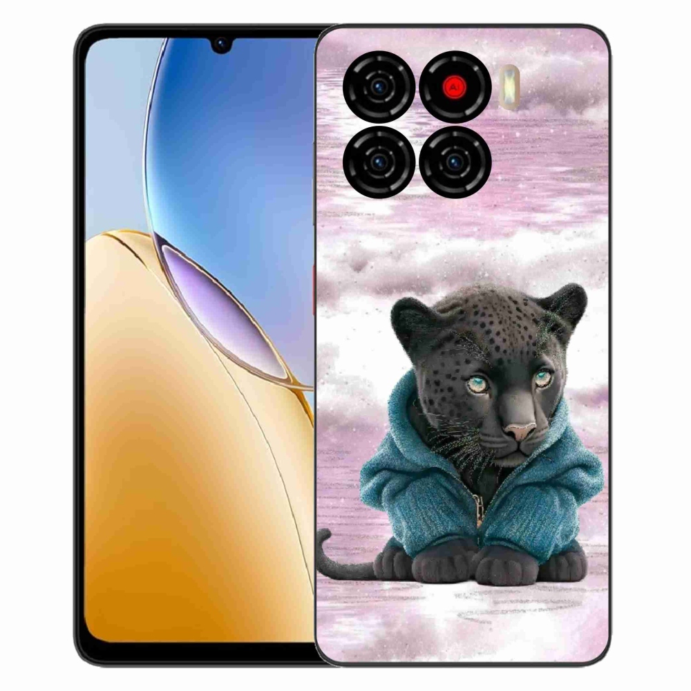 Gelový kryt mmCase na ZTE Blade A56 - černý panter ve svetru