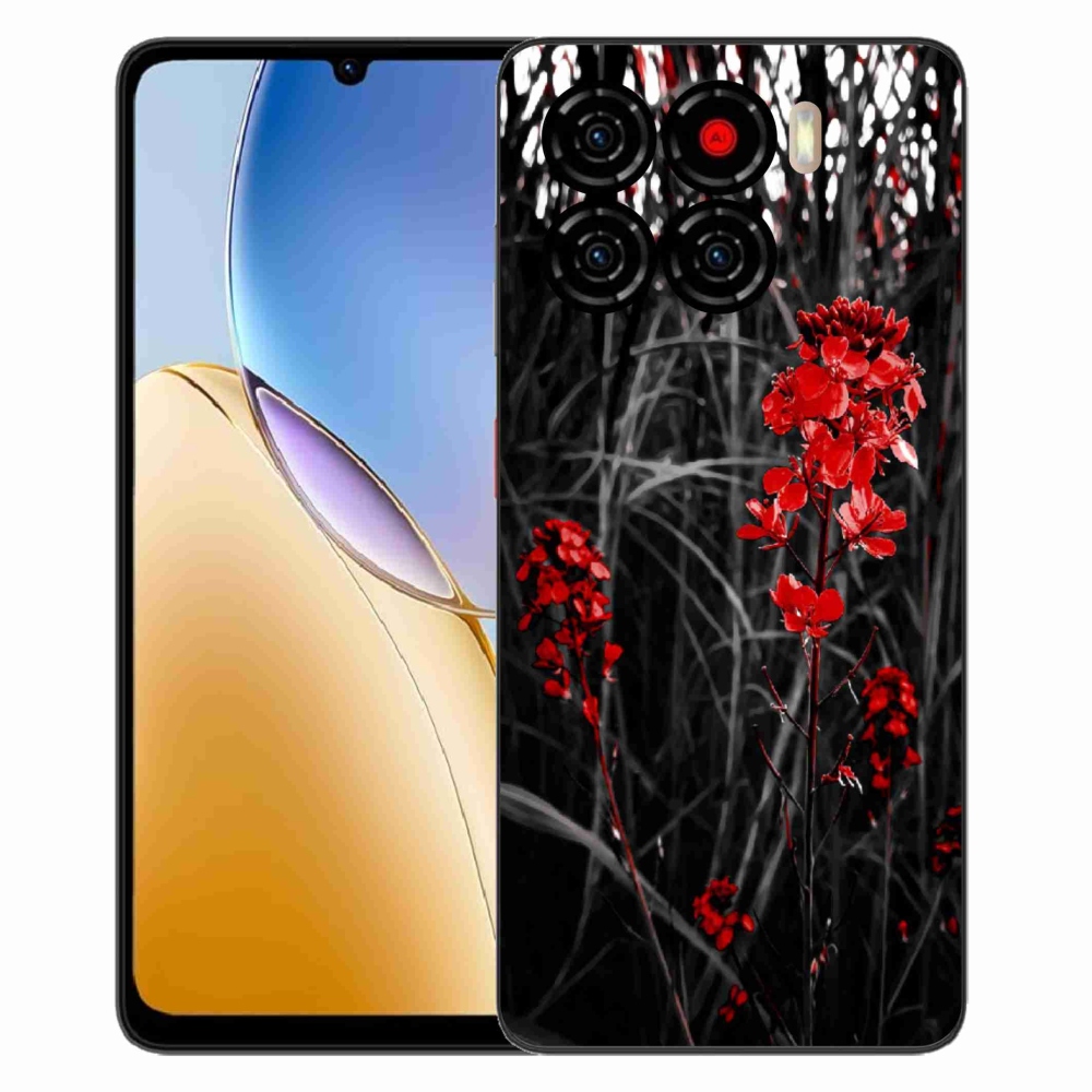 Gelový kryt mmCase na ZTE Blade A56 - červená rostlina