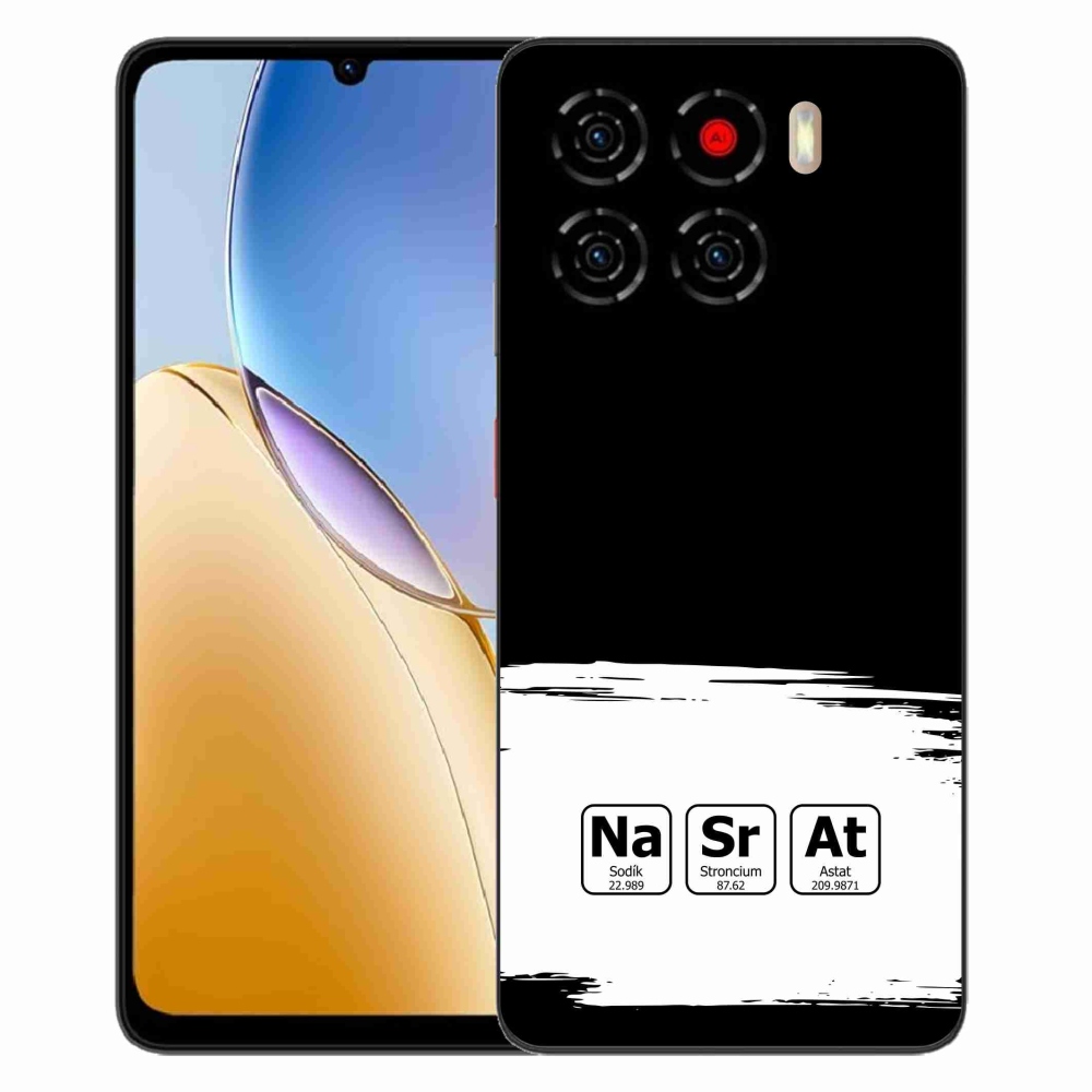 Gelový kryt mmCase na ZTE Blade A56 - chemické prvky bíločerné pozadí