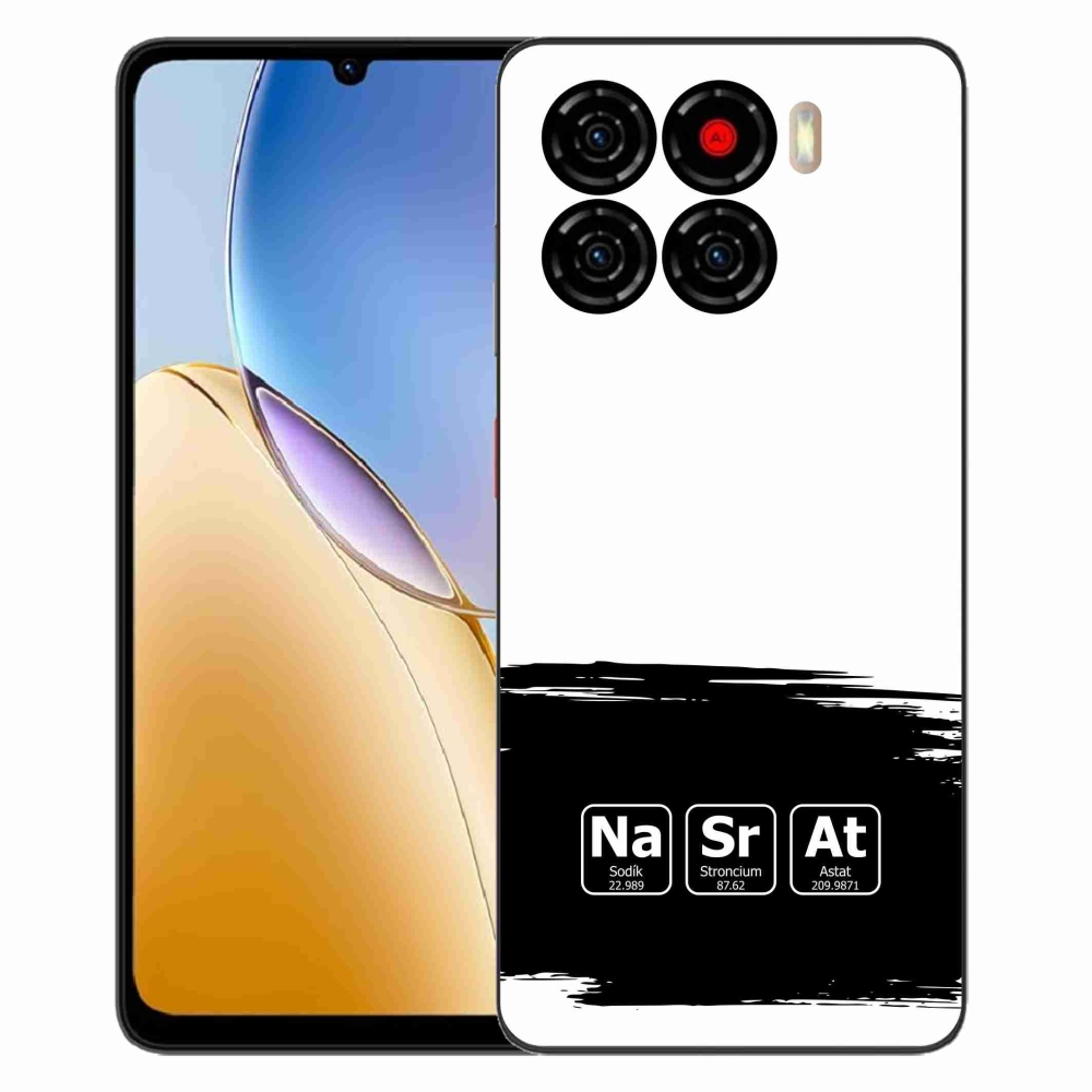 Gelový kryt mmCase na ZTE Blade A56 - chemické prvky černobílé pozadí