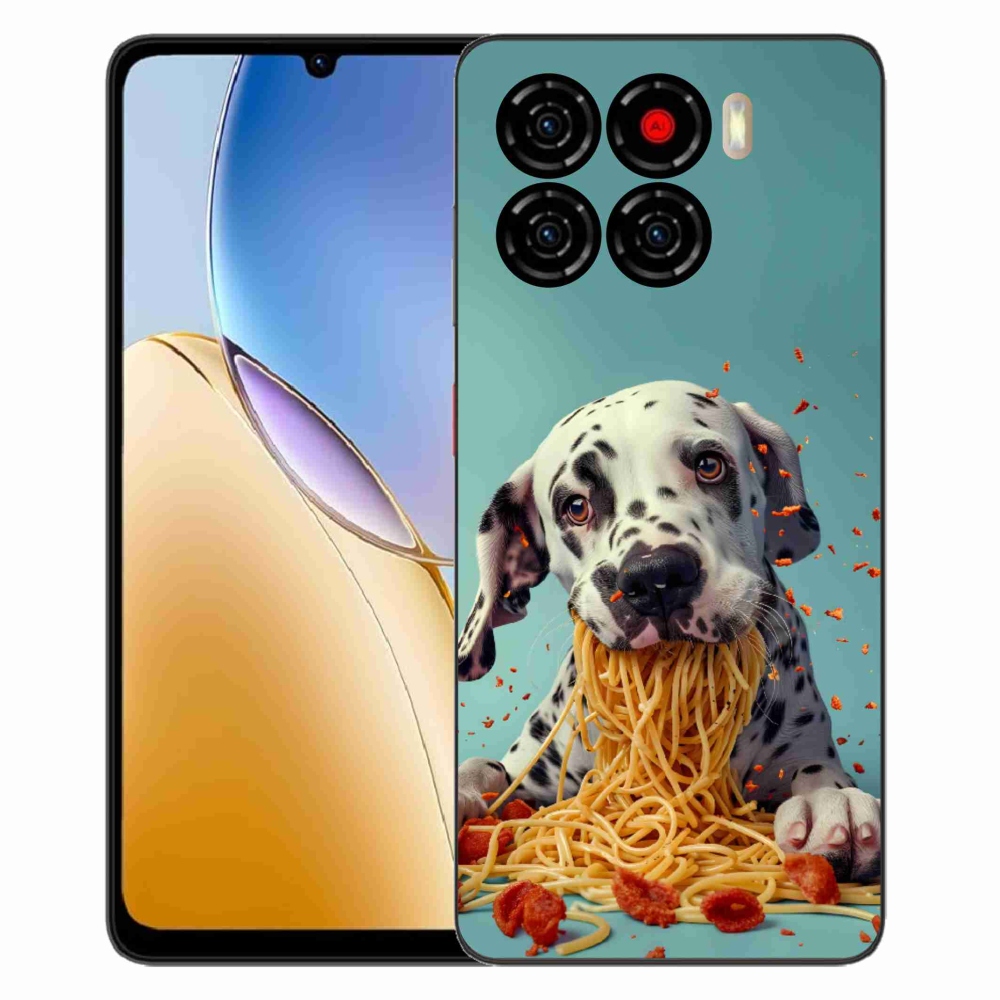 Gelový kryt mmCase na ZTE Blade A56 - dalmatin a špagety