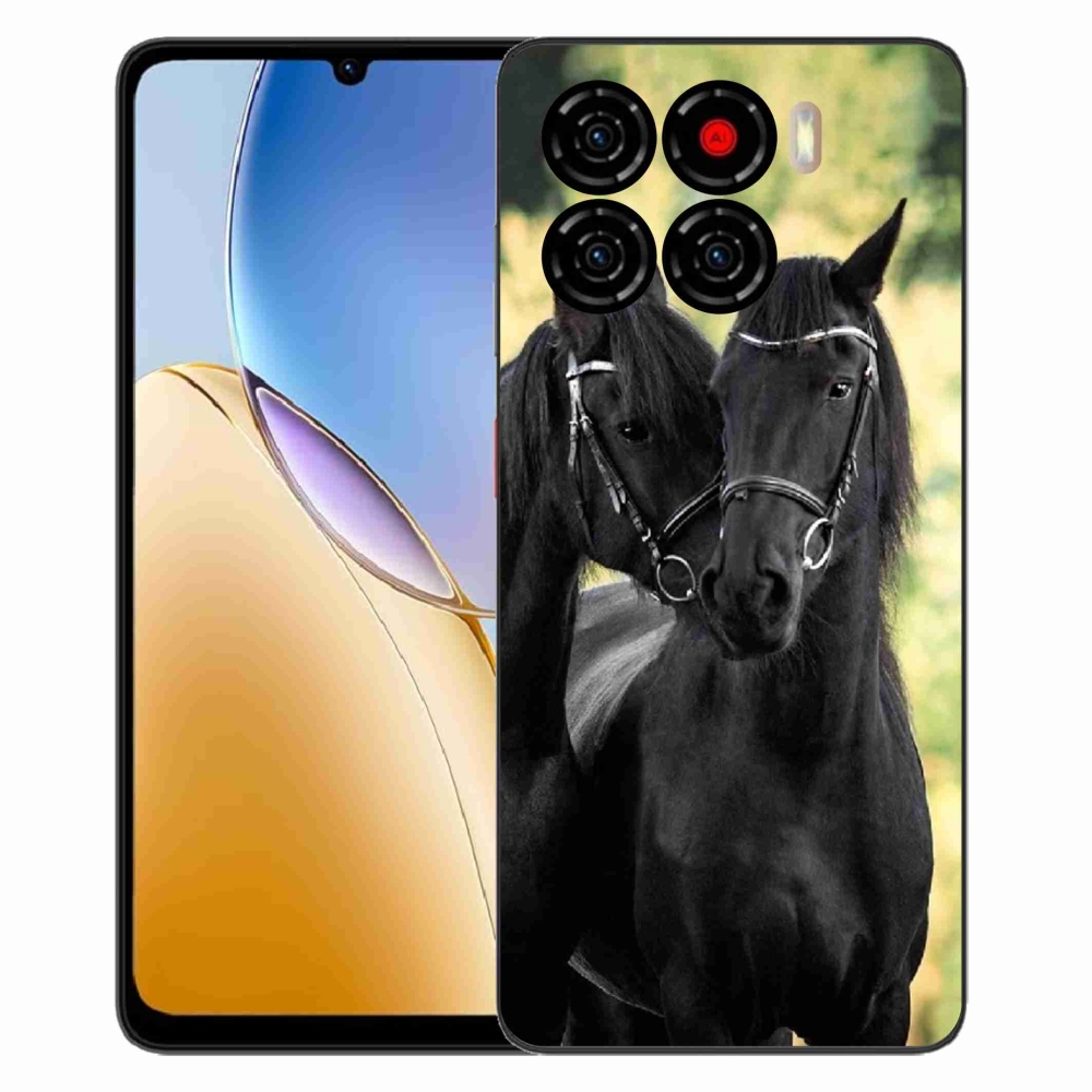 Gelový kryt mmCase na ZTE Blade A56 - dva černí koně