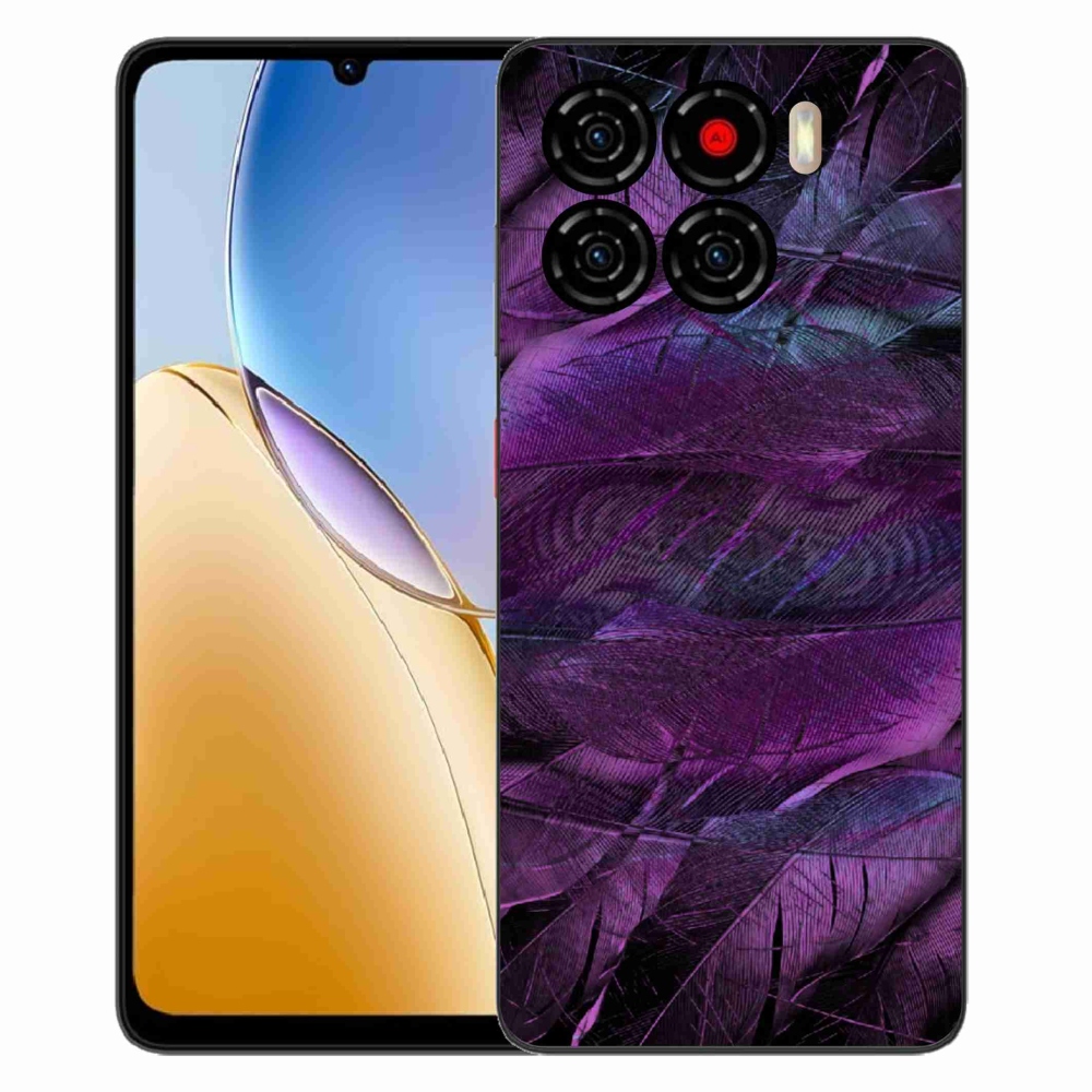Gelový kryt mmCase na ZTE Blade A56 - fialová pírka