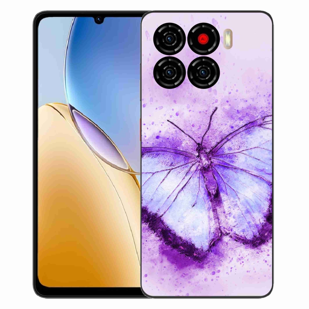 Gelový kryt mmCase na ZTE Blade A56 - fialový motýl