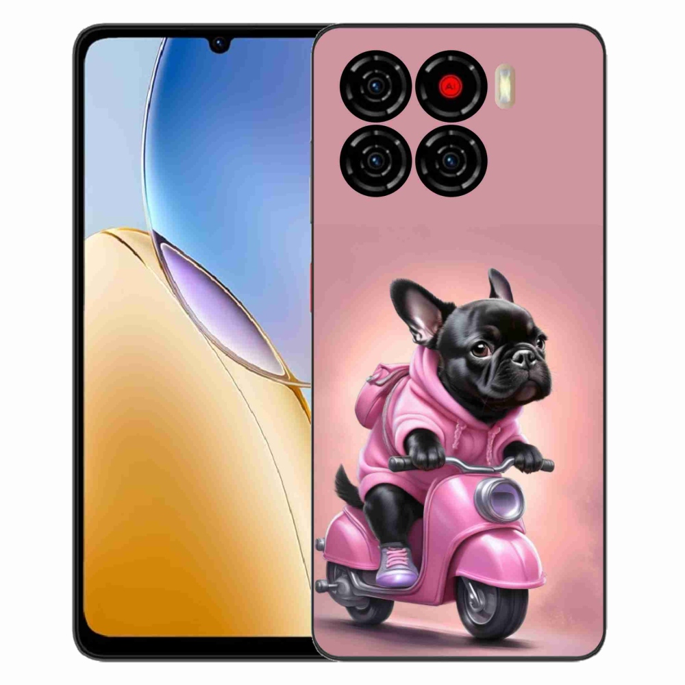 Gelový kryt mmCase na ZTE Blade A56 - francouzský buldoček na skútru