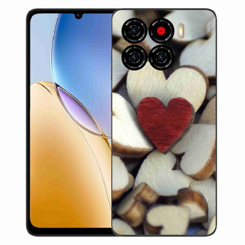 Gelový kryt mmCase na ZTE Blade A56 - gravírované červené srdce 