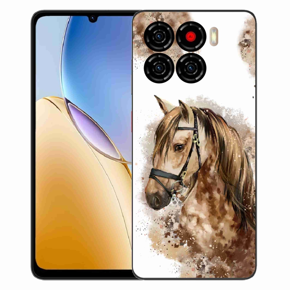 Gelový kryt mmCase na ZTE Blade A56 - hnědý kreslený kůň