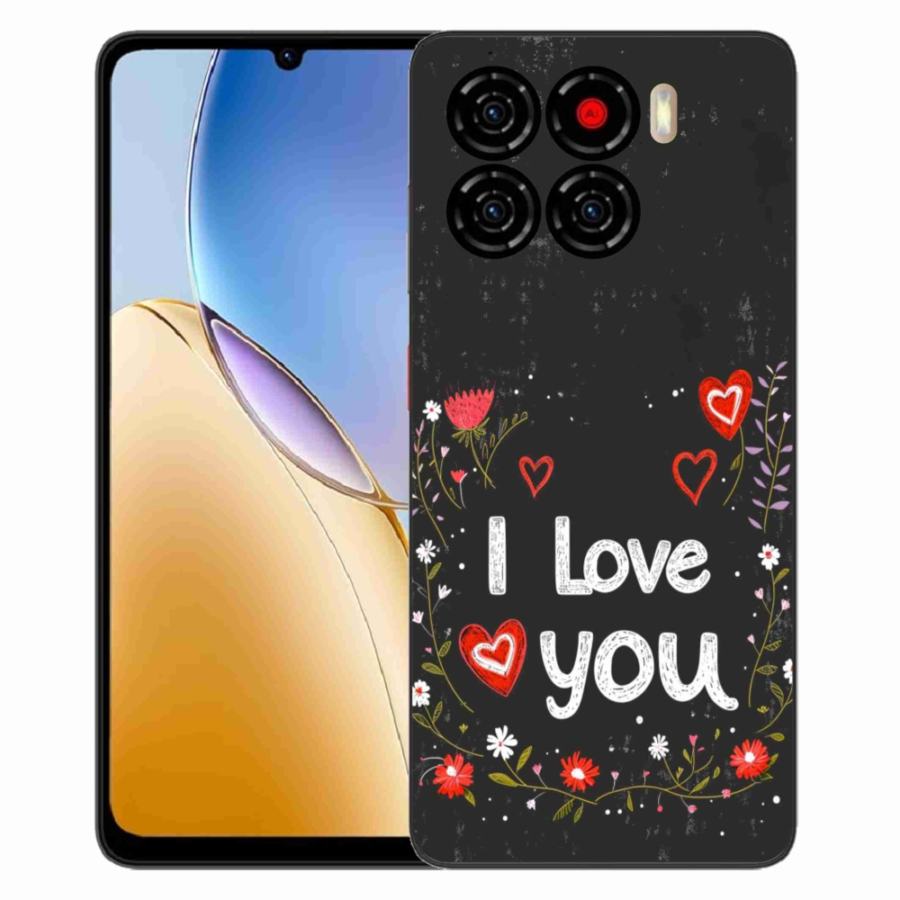 Gelový kryt mmCase na ZTE Blade A56 - I love you černé pozadí