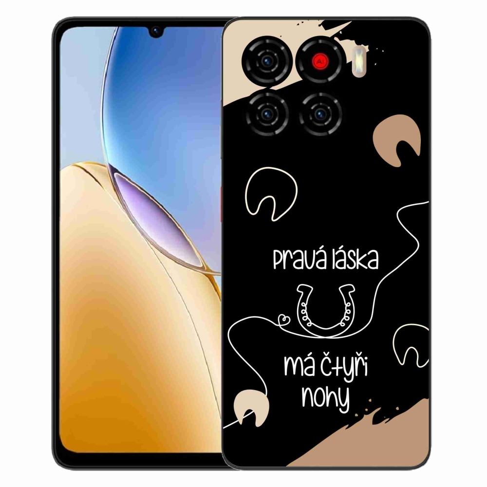 Gelový kryt mmCase na ZTE Blade A56 - koňský motiv černé pozadí