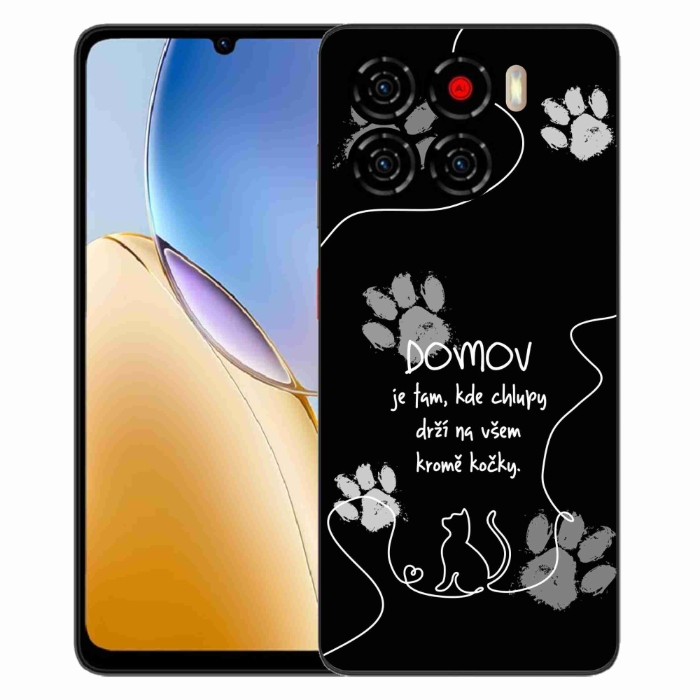 Gelový kryt mmCase na ZTE Blade A56 - kočičí motiv černé pozadí