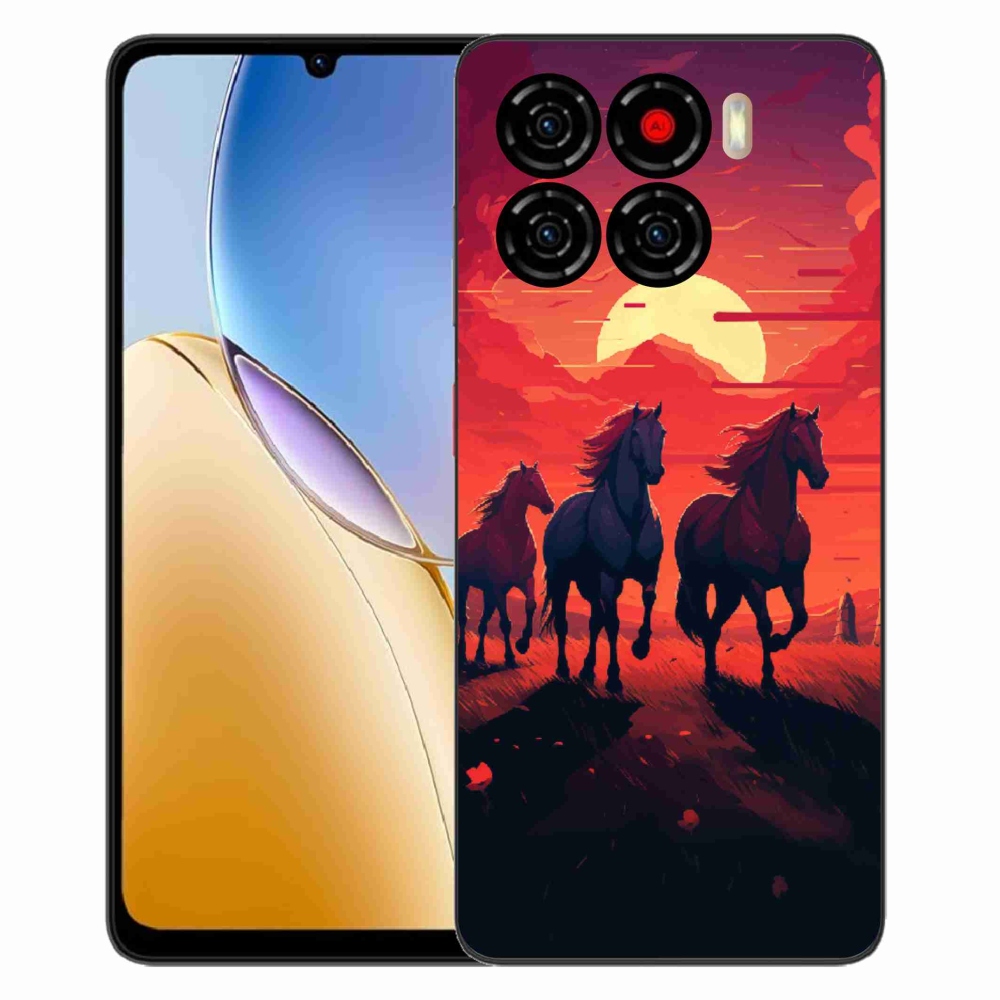 Gelový kryt mmCase na ZTE Blade A56 - koně a západ slunce