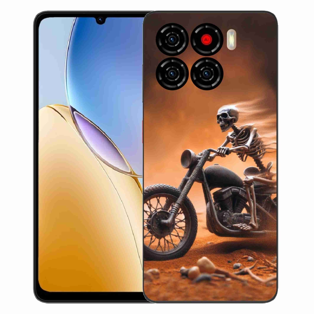 Gelový kryt mmCase na ZTE Blade A56 - kostra na motorce