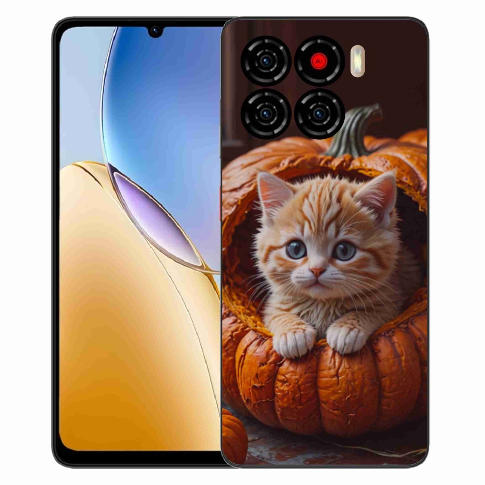 Gelový kryt mmCase na ZTE Blade A56 - kotě a dýně 2