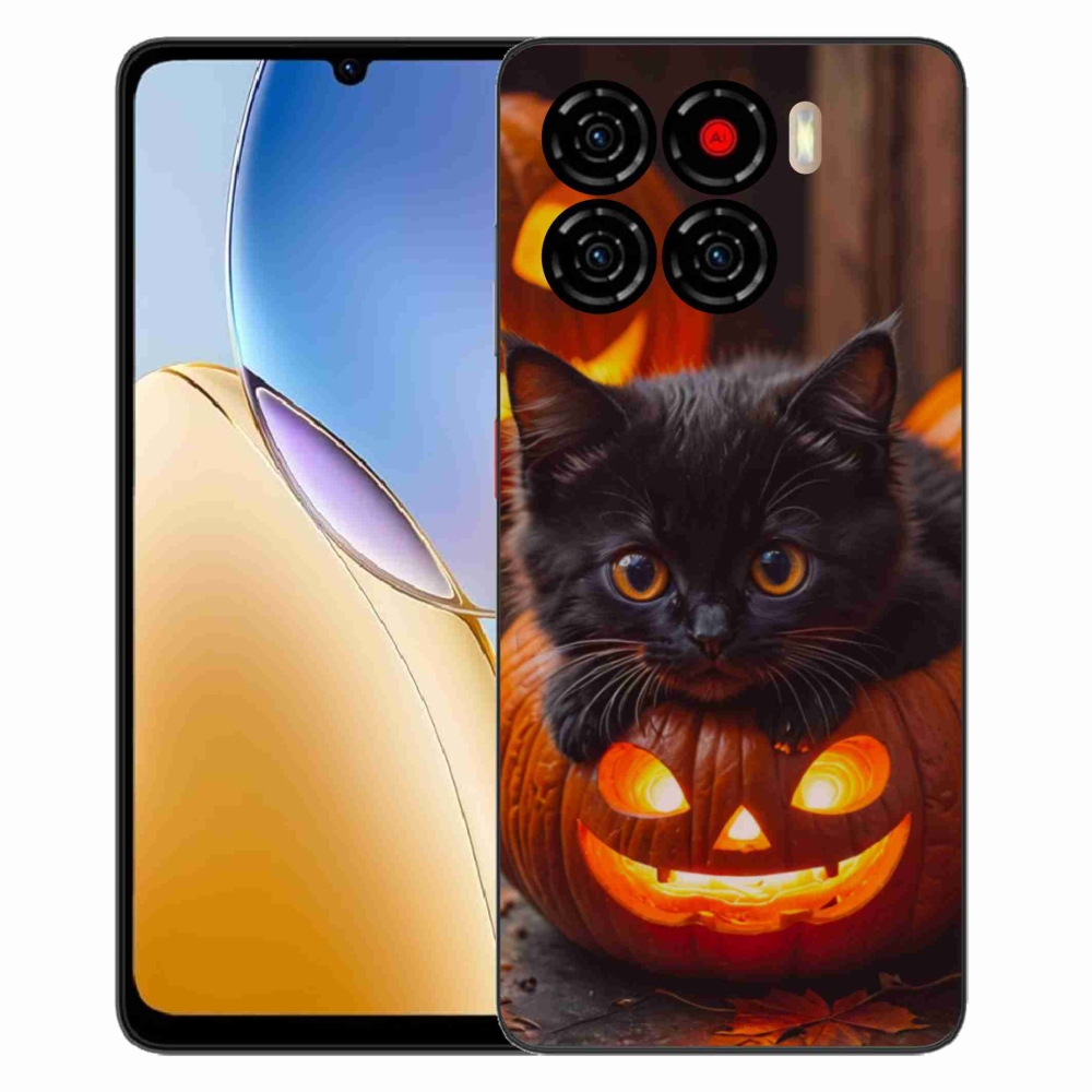 Gelový kryt mmCase na ZTE Blade A56 - kotě a dýně
