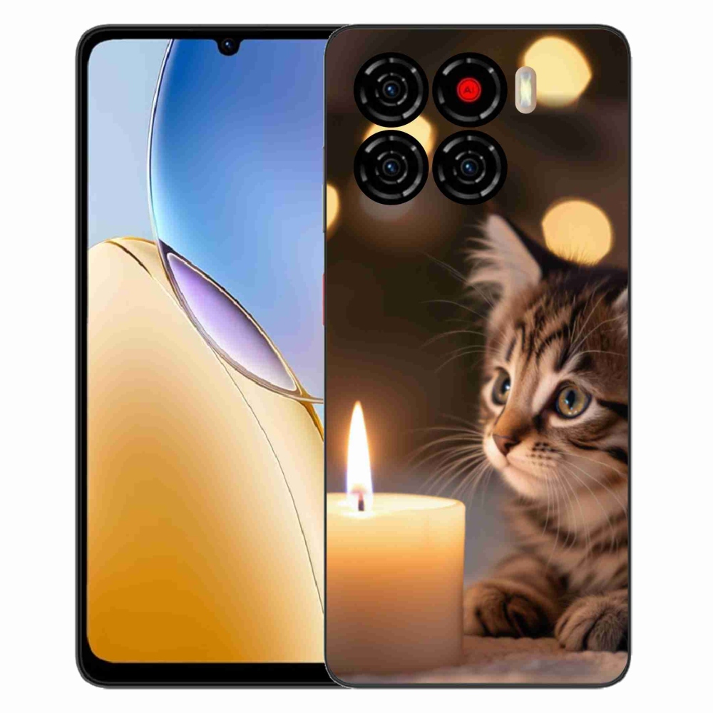 Gelový kryt mmCase na ZTE Blade A56 - kotě a svíčka