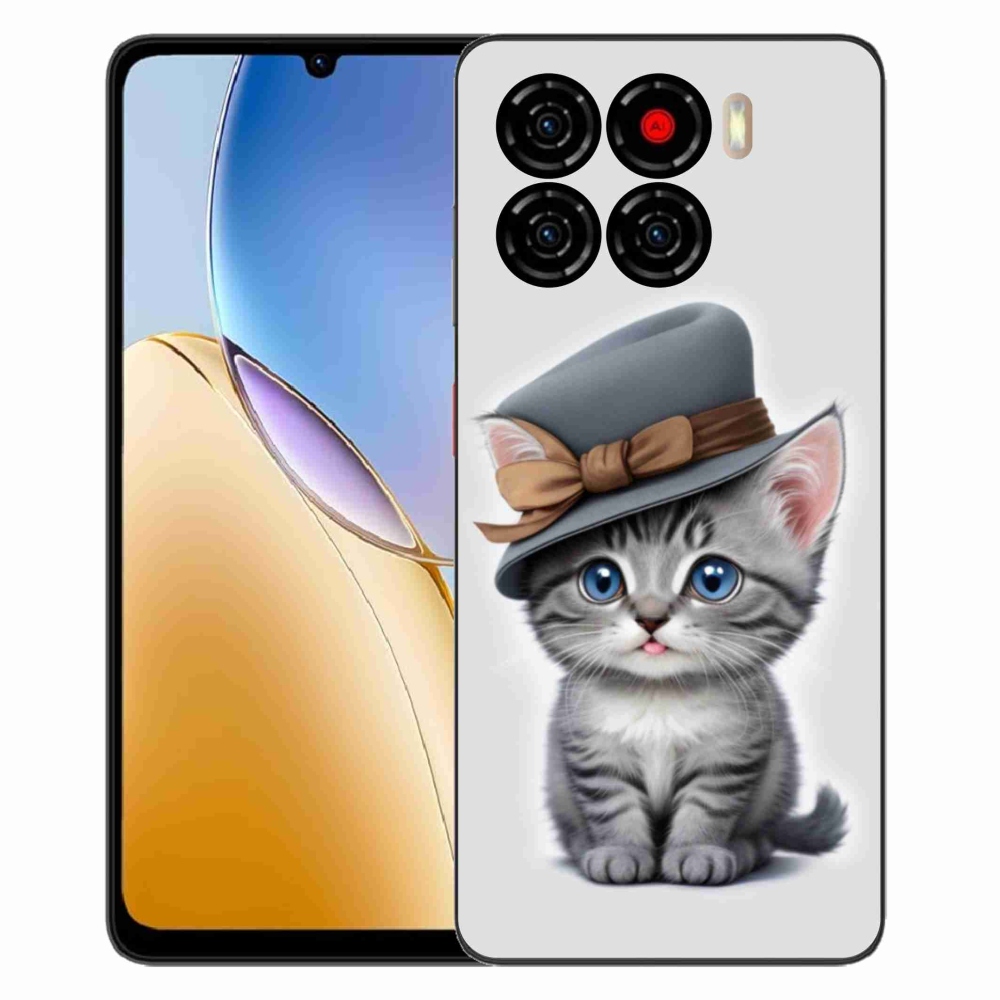 Gelový kryt mmCase na ZTE Blade A56 - kotě s kloboukem