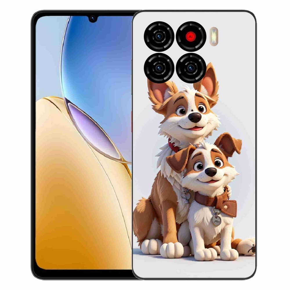 Gelový kryt mmCase na ZTE Blade A56 - kreslení psi