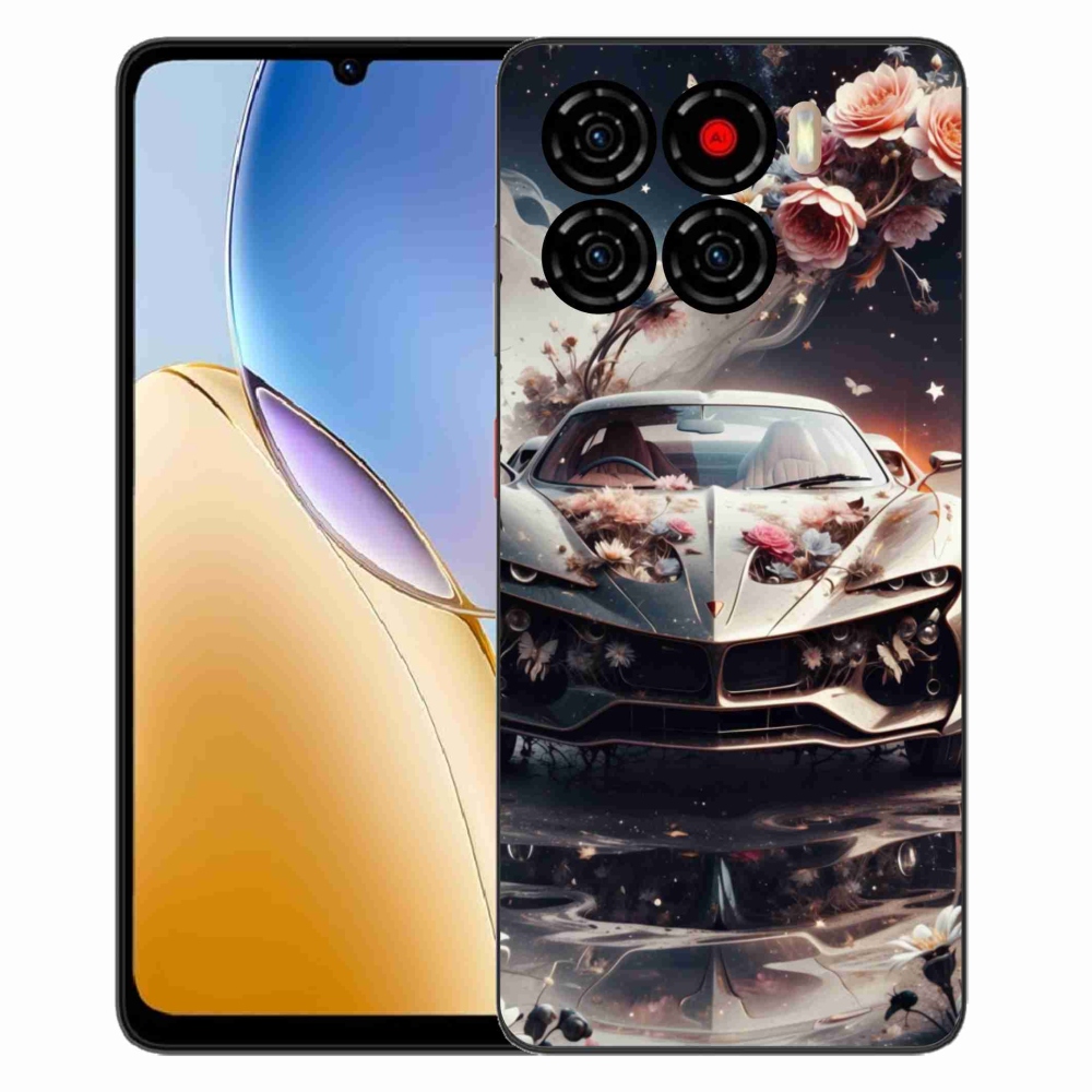 Gelový kryt mmCase na ZTE Blade A56 - květinový sportovní vůz