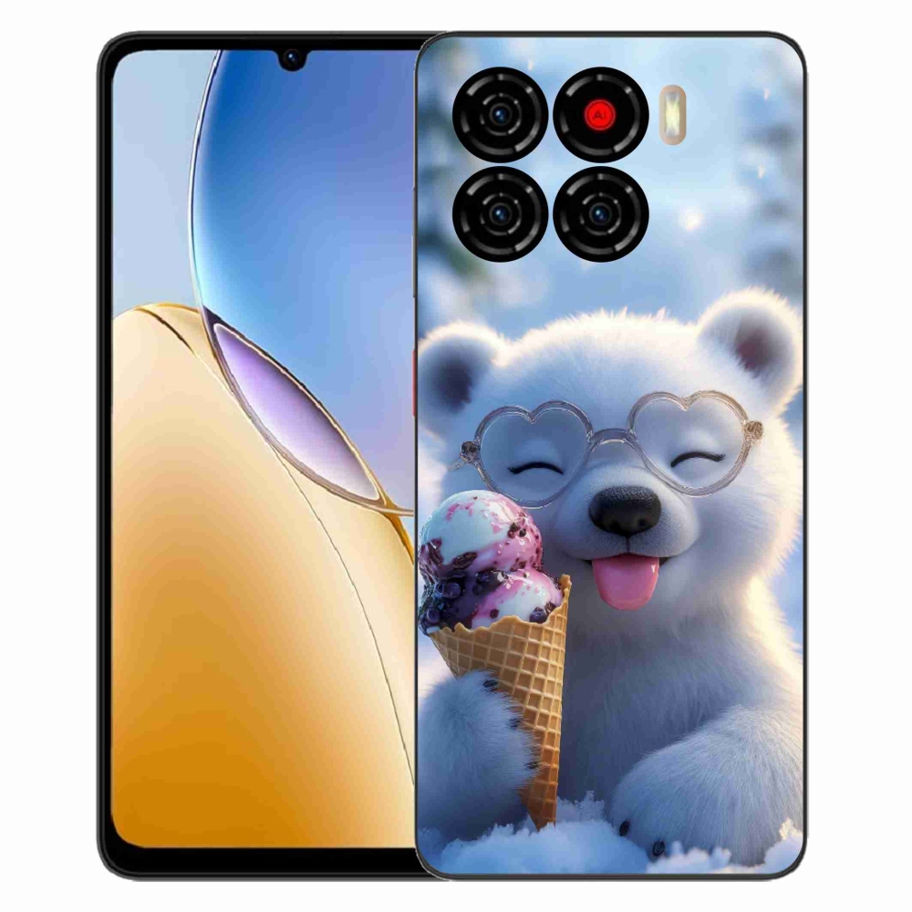 Gelový kryt mmCase na ZTE Blade A56 - medvídek se zmrzlinou