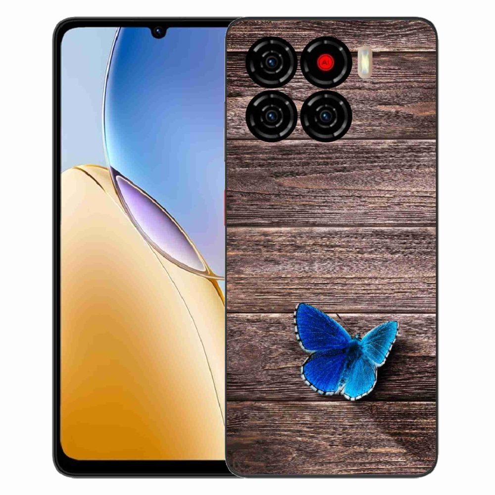 Gelový kryt mmCase na ZTE Blade A56 - modrý motýl 1