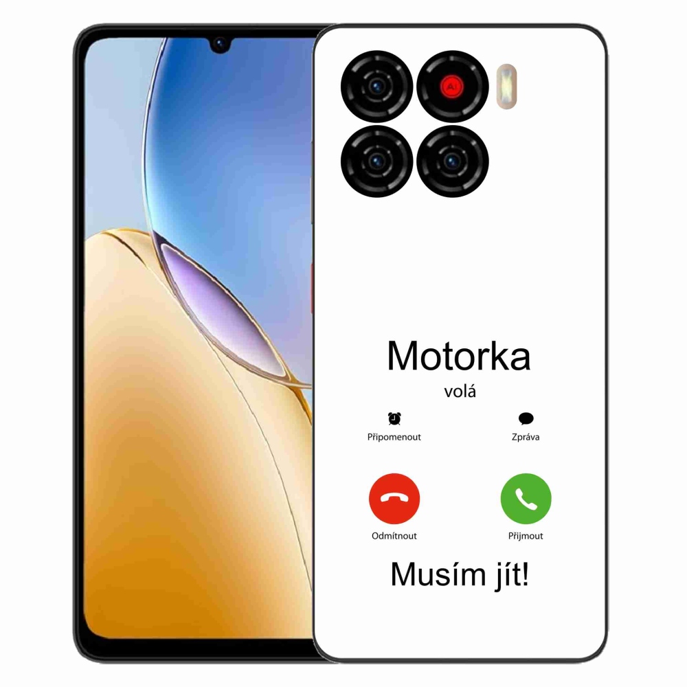 Gelový kryt mmCase na ZTE Blade A56 - motorka volá bílé pozadí