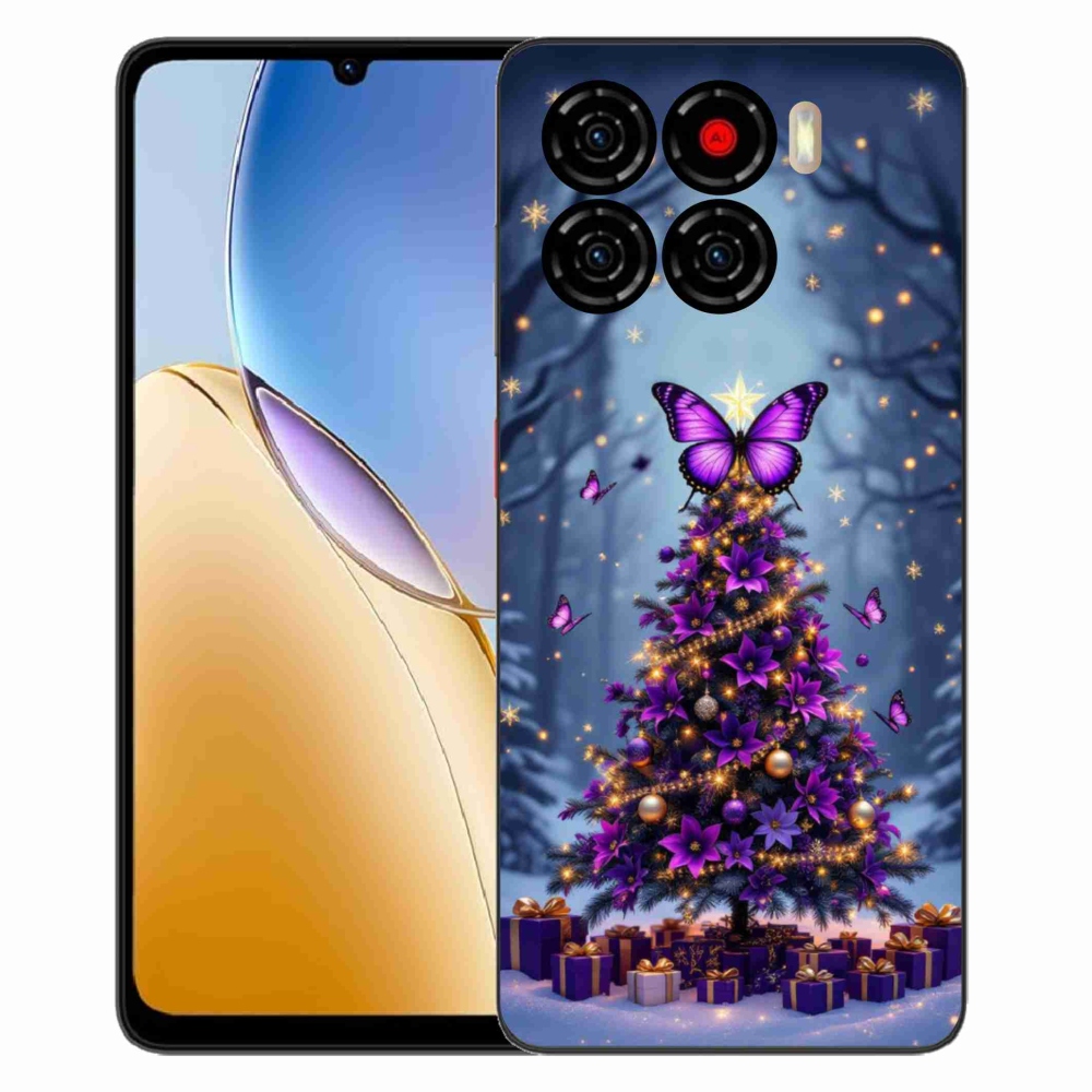Gelový kryt mmCase na ZTE Blade A56 - motýlí vánoční stromek