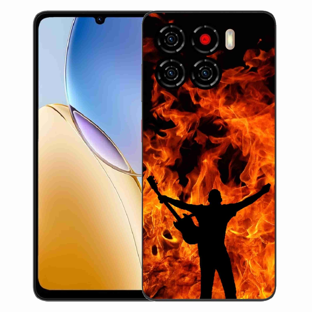Gelový kryt mmCase na ZTE Blade A56 - muzikant a oheň