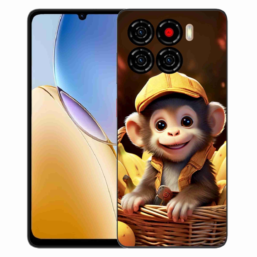 Gelový kryt mmCase na ZTE Blade A56 - opice v košíku