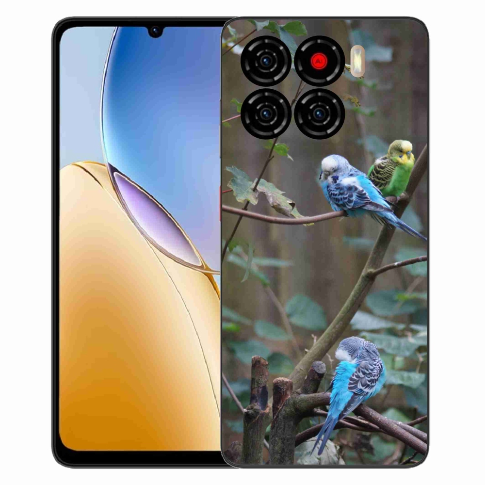 Gelový kryt mmCase na ZTE Blade A56 - papoušci na větvi
