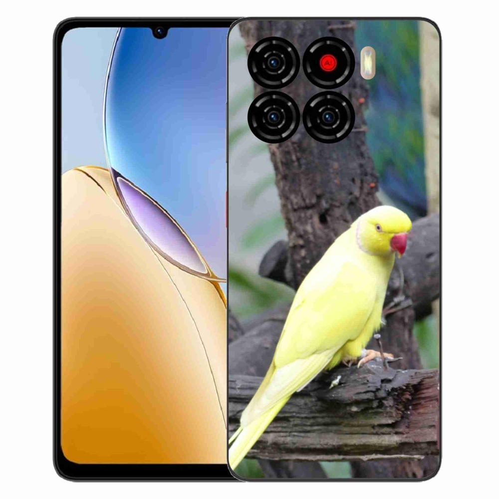 Gelový kryt mmCase na ZTE Blade A56 - papoušek alexandr žlutý