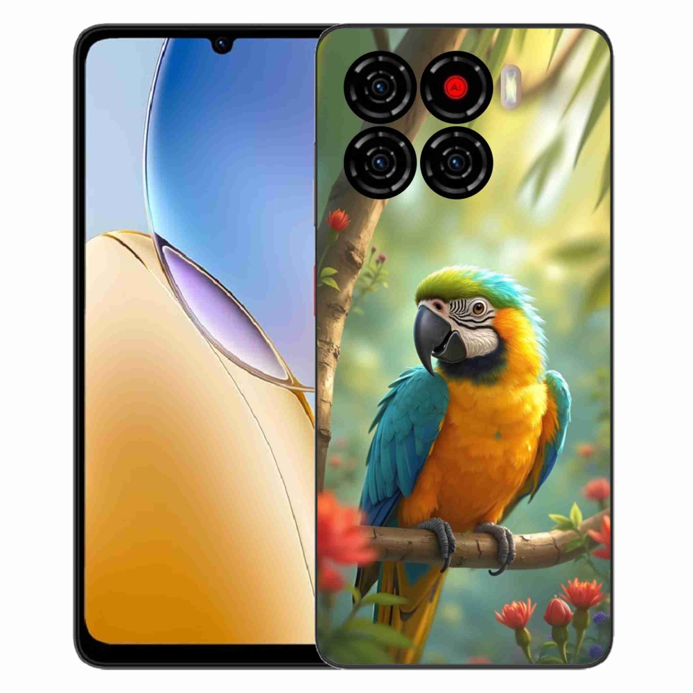 Gelový kryt mmCase na ZTE Blade A56 - papoušek ara modrožlutá