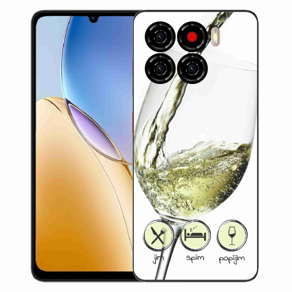 Gelový kryt mmCase na ZTE Blade A56 - sklenička vína bílé