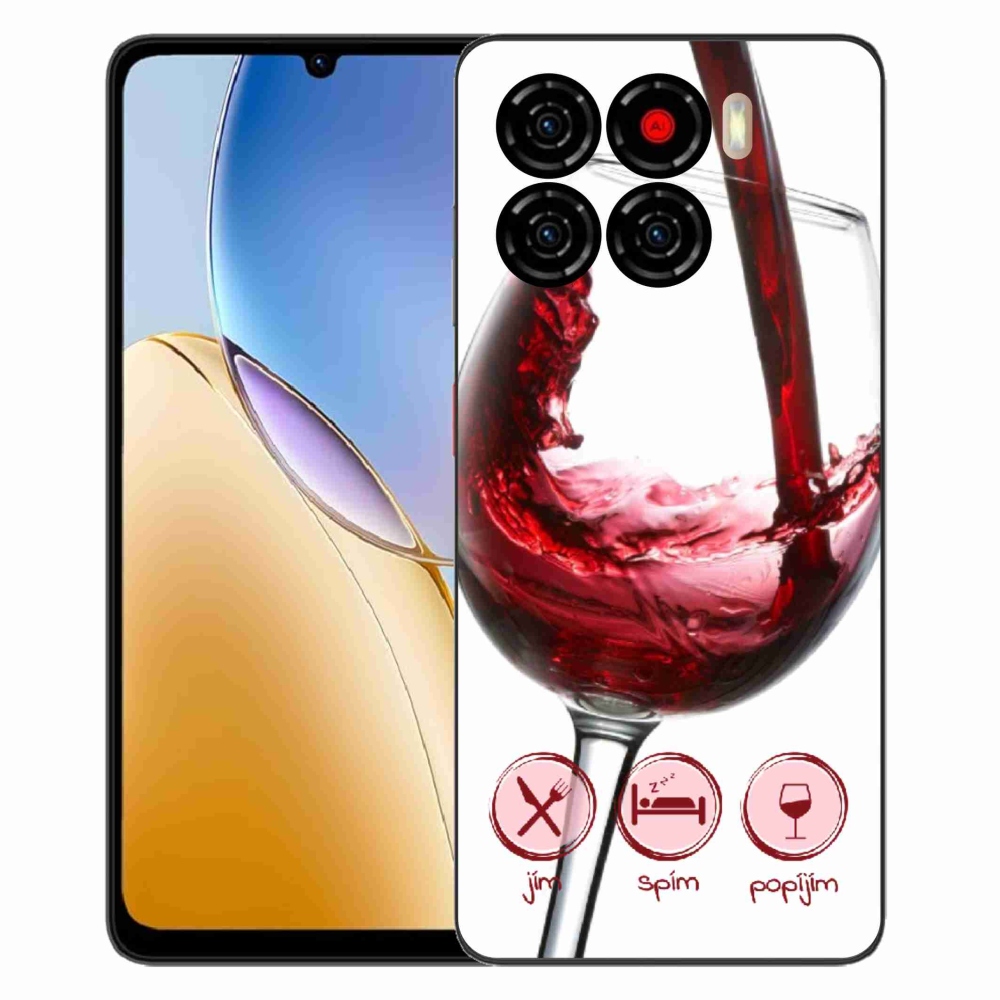Gelový kryt mmCase na ZTE Blade A56 - sklenička vína červené