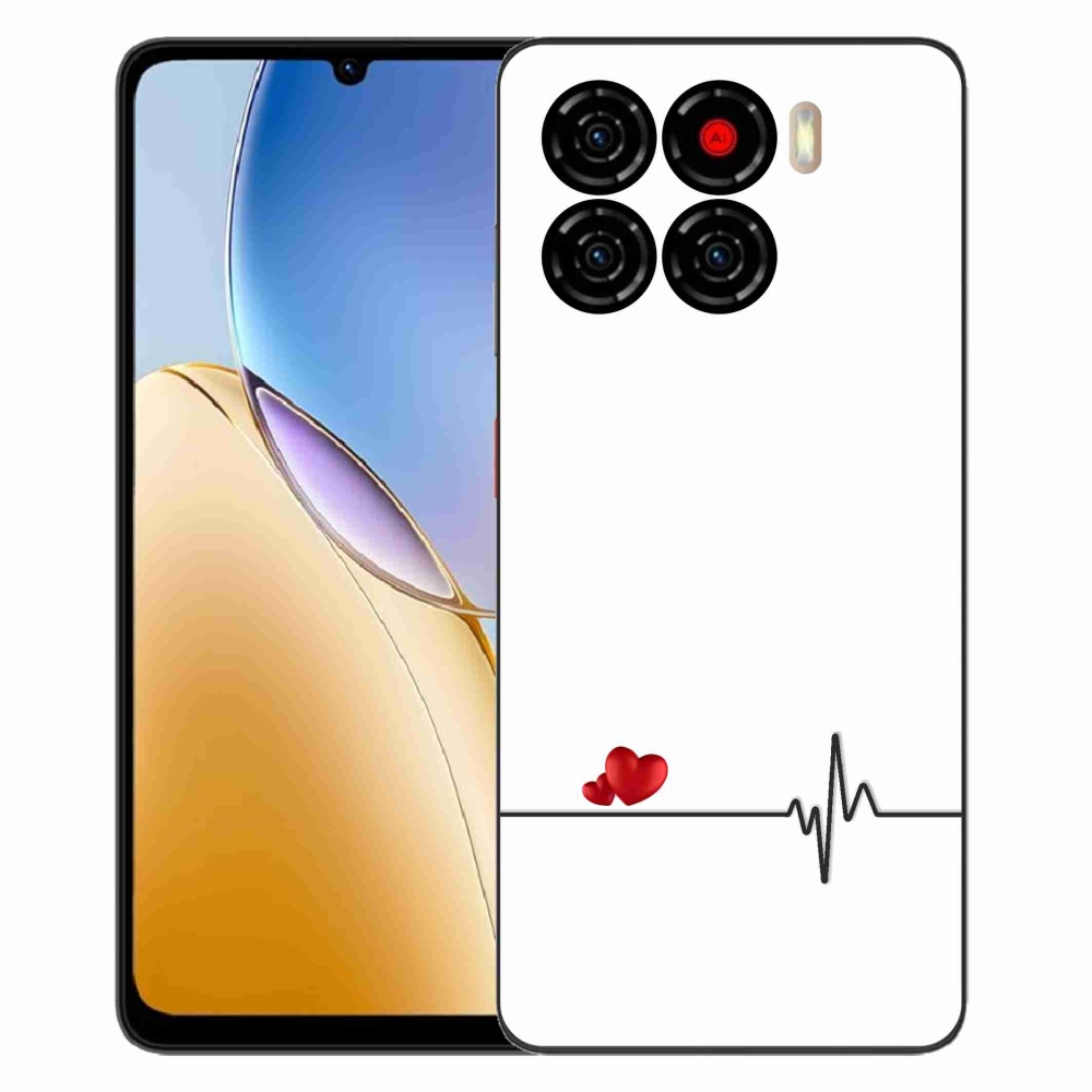 Gelový kryt mmCase na ZTE Blade A56 - srdce a tep bílé pozadí