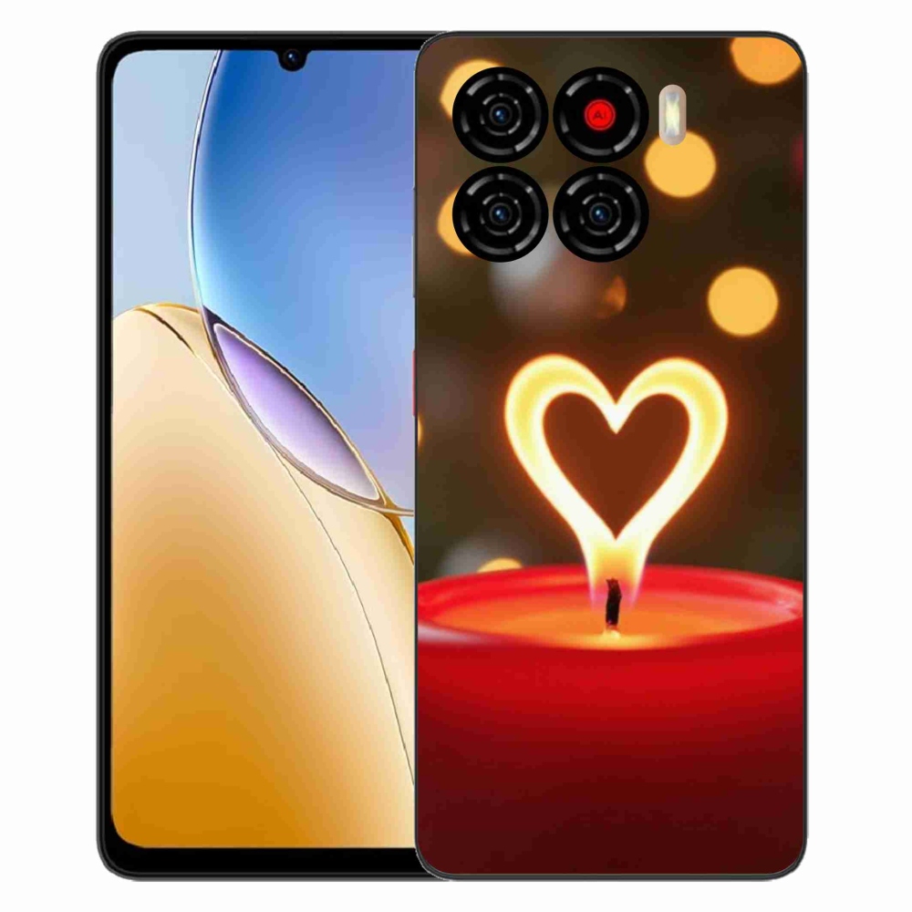 Gelový kryt mmCase na ZTE Blade A56 - srdce z plamene