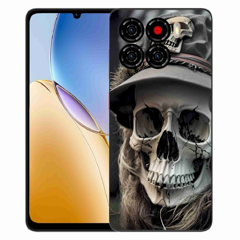 Gelový kryt mmCase na ZTE Blade A56 - temná lebka