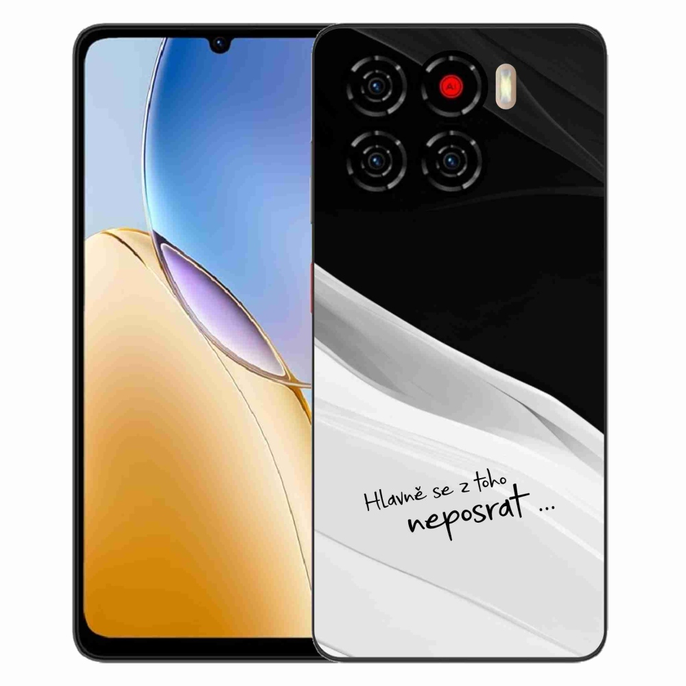 Gelový kryt mmCase na ZTE Blade A56 - vtipný text 13 bíločerné pozadí
