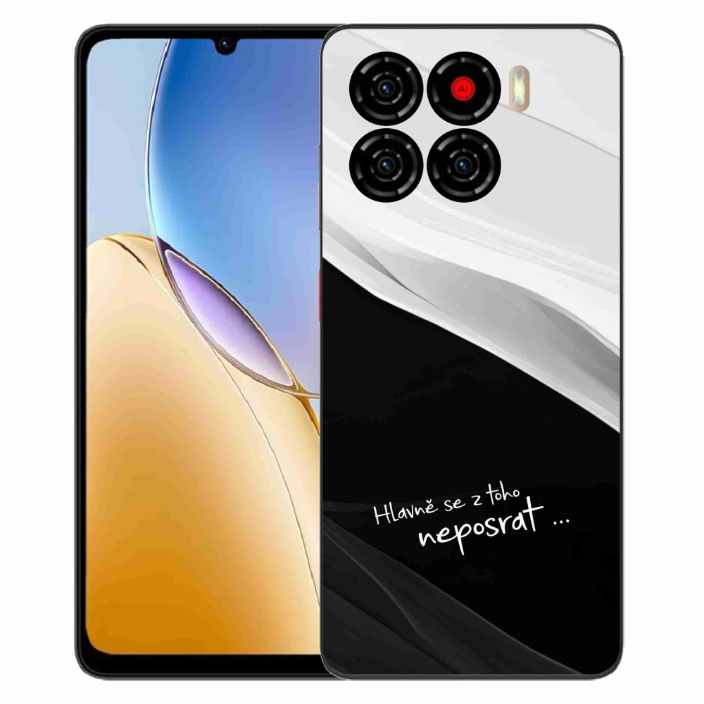 Gelový kryt mmCase na ZTE Blade A56 - vtipný text 13 černobílé pozadí