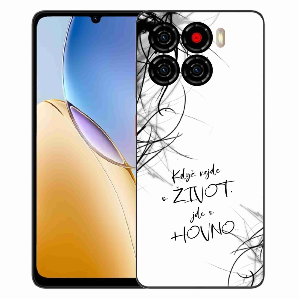 Gelový kryt mmCase na ZTE Blade A56 - vtipný text 16 bílé pozadí