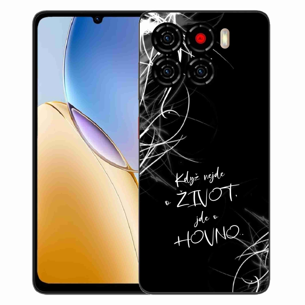 Gelový kryt mmCase na ZTE Blade A56 - vtipný text 16 černé pozadí