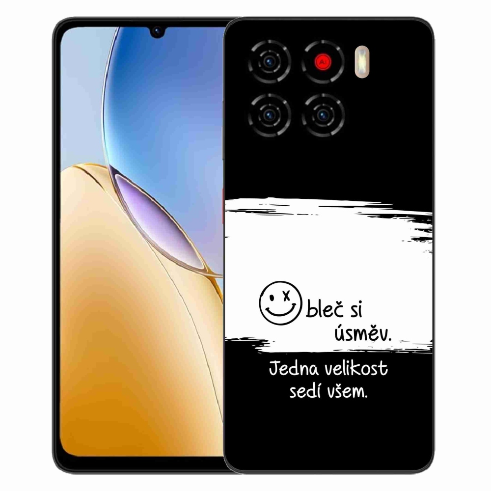 Gelový kryt mmCase na ZTE Blade A56 - vtipný text 8 bíločerné pozadí