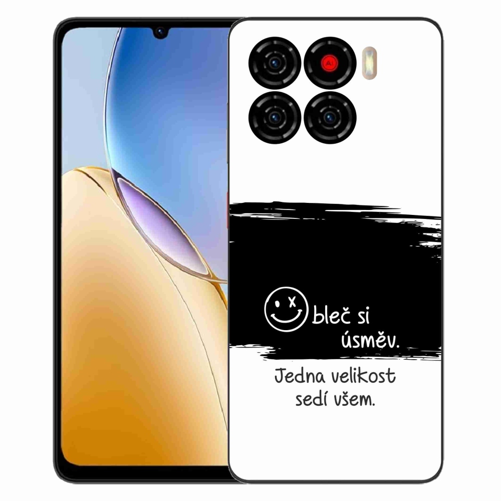 Gelový kryt mmCase na ZTE Blade A56 - vtipný text 8 černobílé pozadí
