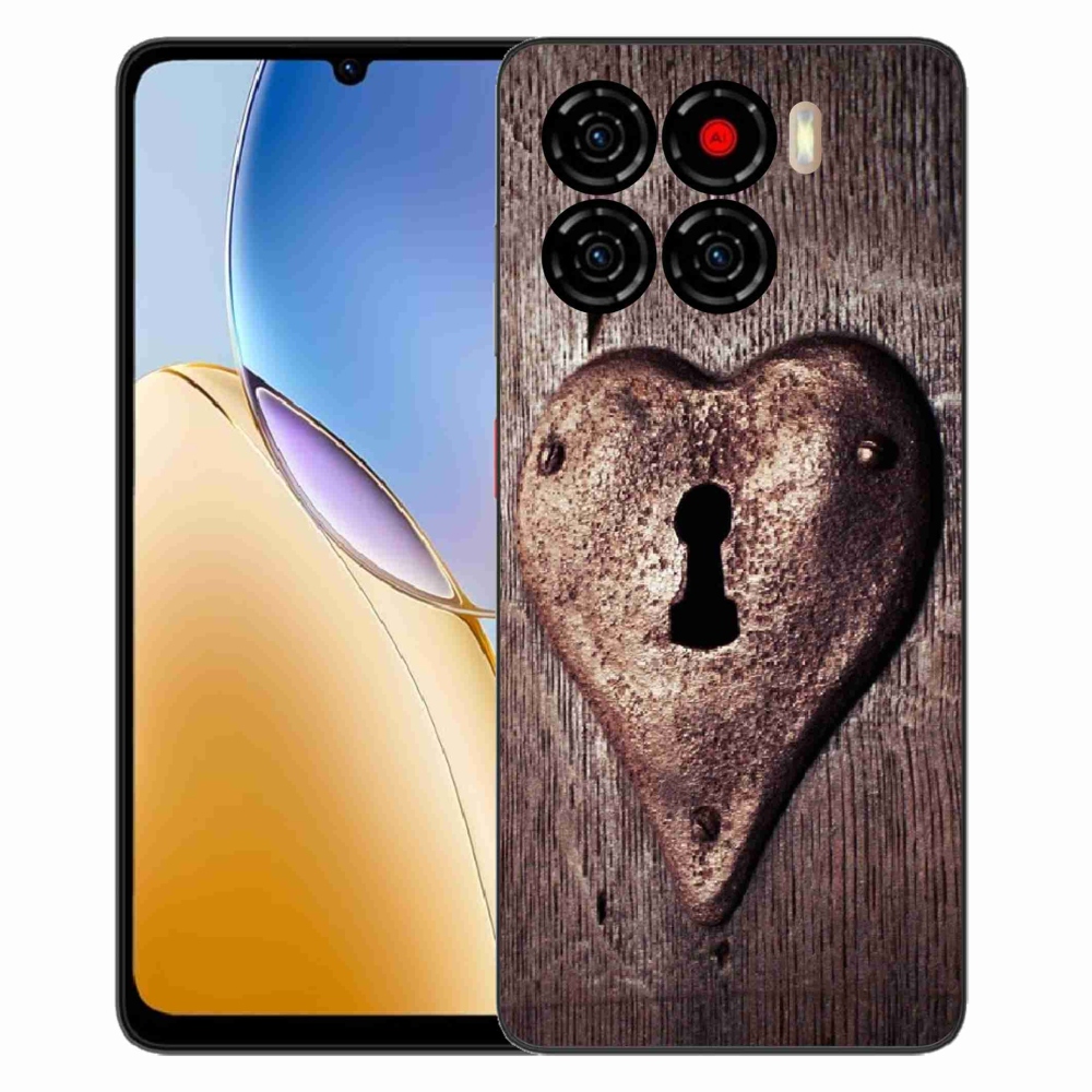 Gelový kryt mmCase na ZTE Blade A56 - zámek ve tvaru srdce