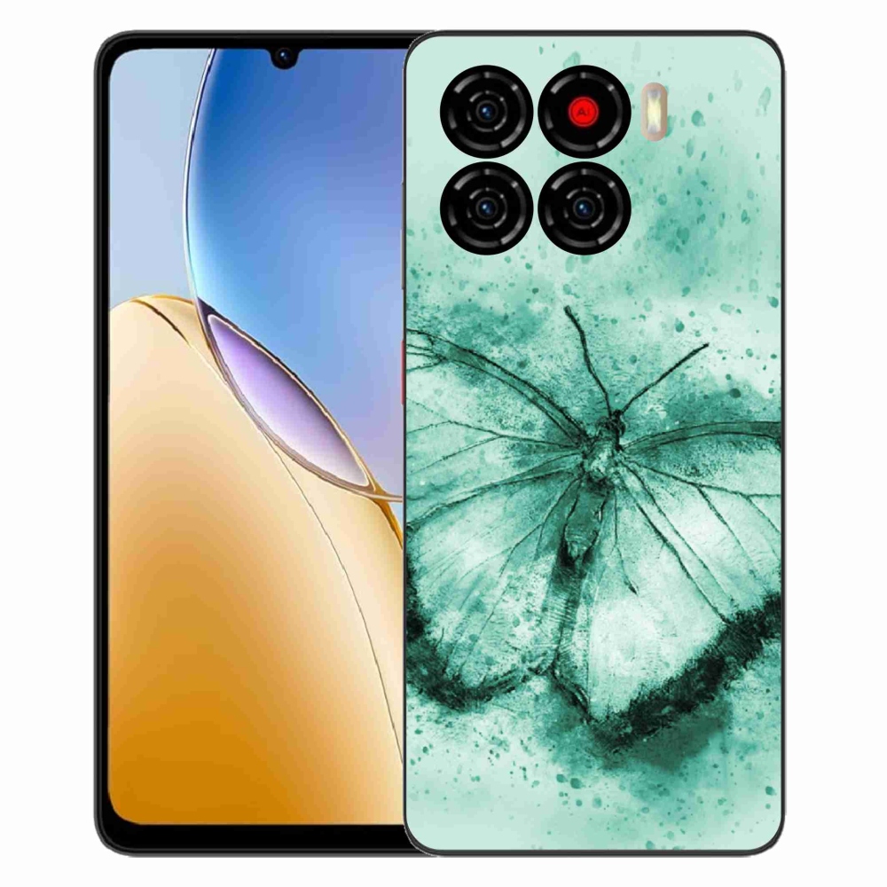 Gelový kryt mmCase na ZTE Blade A56 - zelený motýl