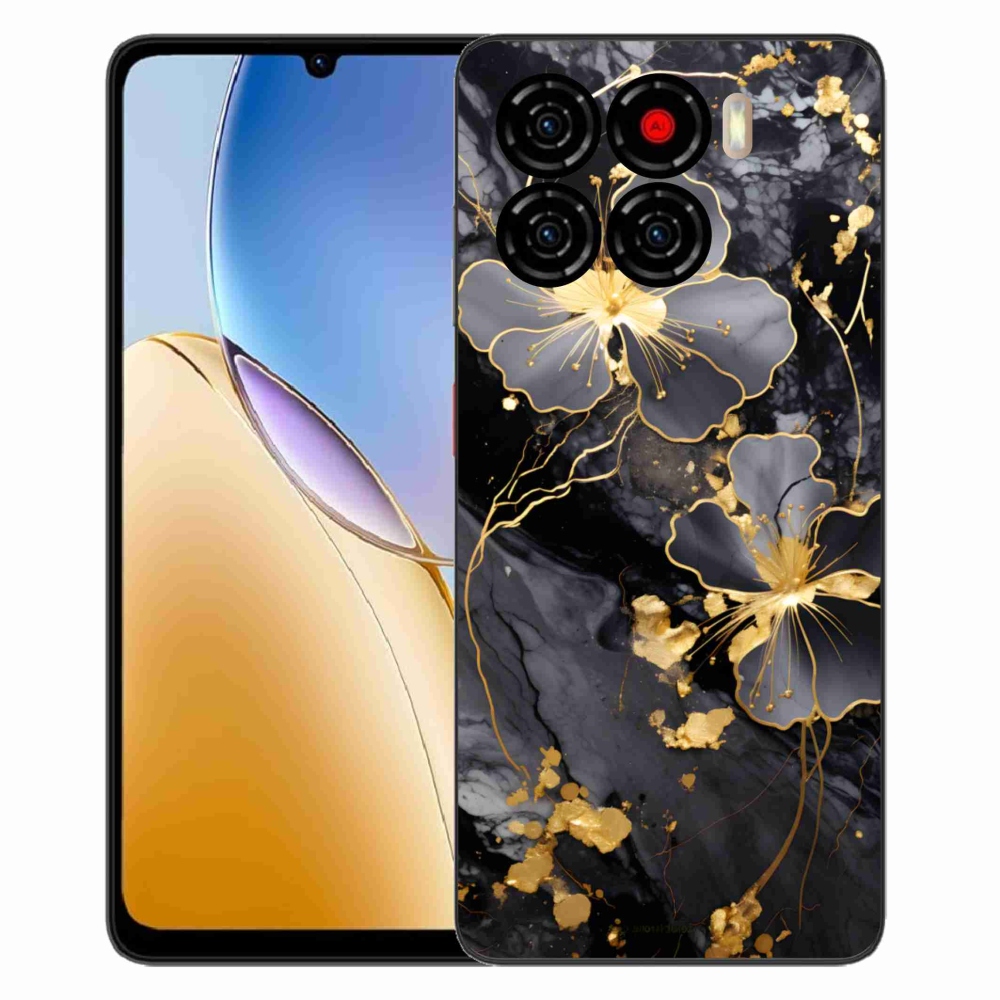 Gelový kryt mmCase na ZTE Blade A56 - zlaté květy