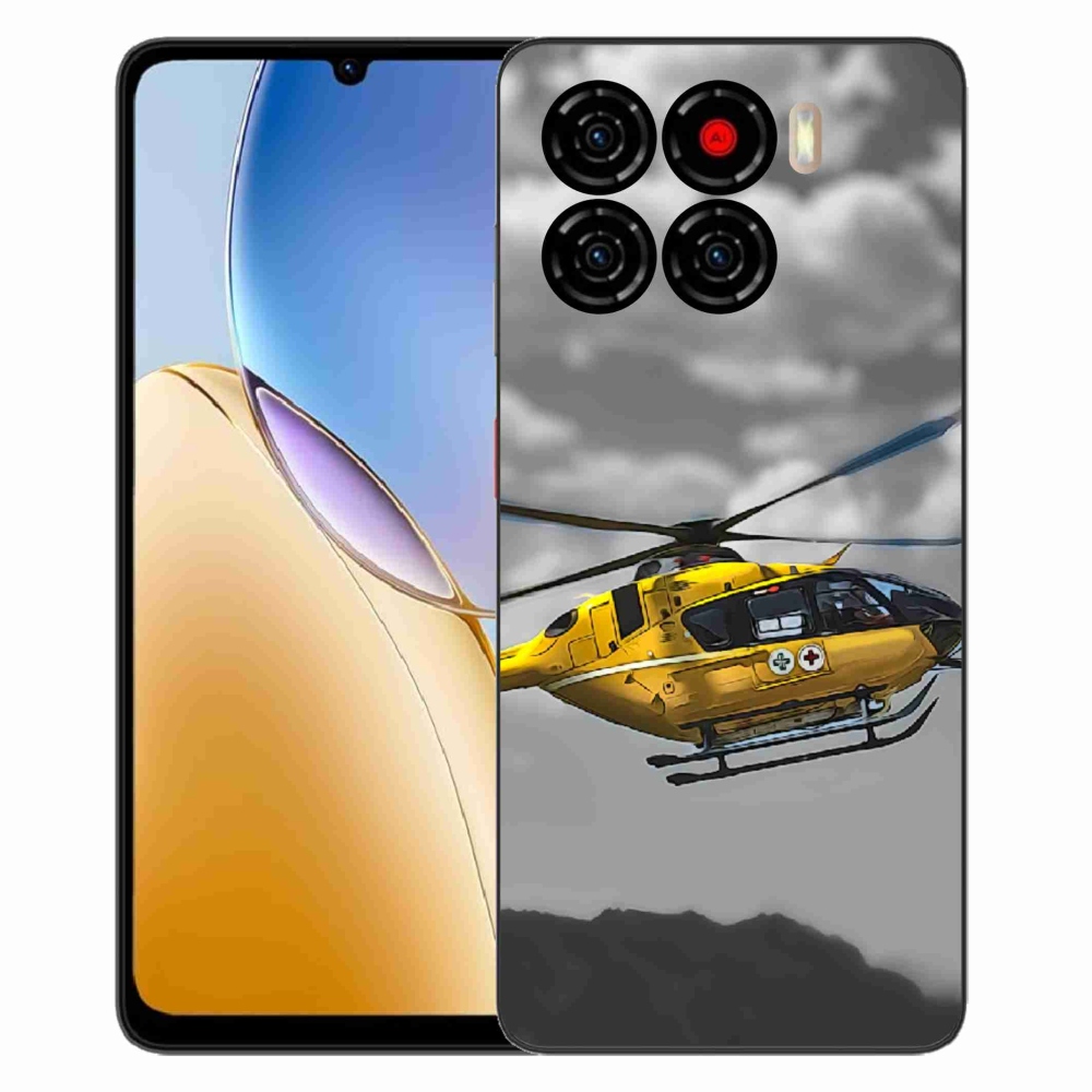 Gelový kryt mmCase na ZTE Blade A56 - žlutá helikoptéra