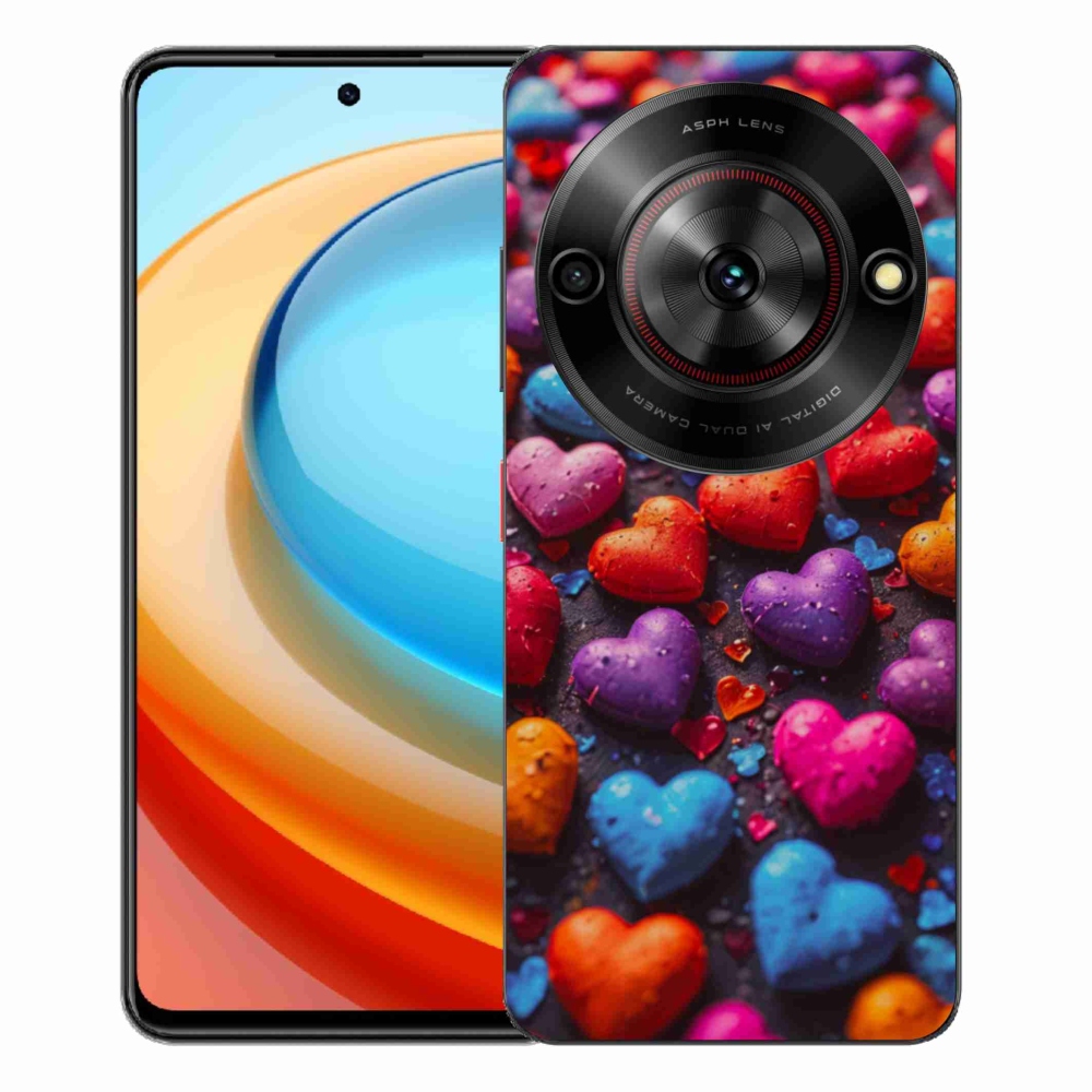 Gelový kryt mmCase na ZTE Blade A75 - barevná srdce