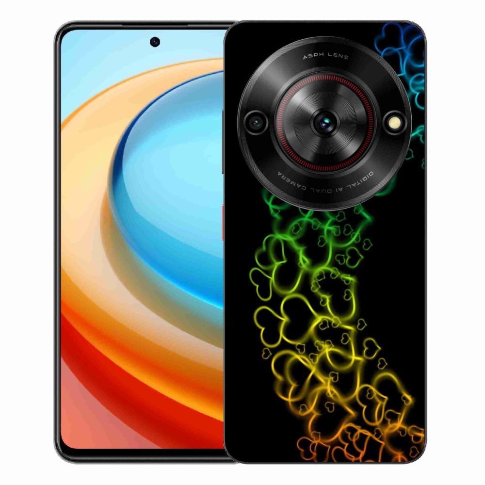 Gelový kryt mmCase na ZTE Blade A75 - barevná srdíčka