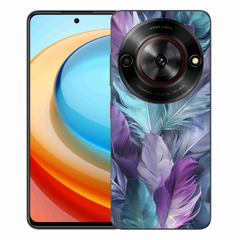 Gelový kryt mmCase na ZTE Blade A75 - barevné peří 2